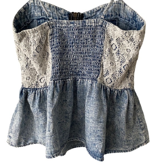 Kirra Jean Lace Peplum Zipper Detail Tank Top NWOT - Picture 9 of 12